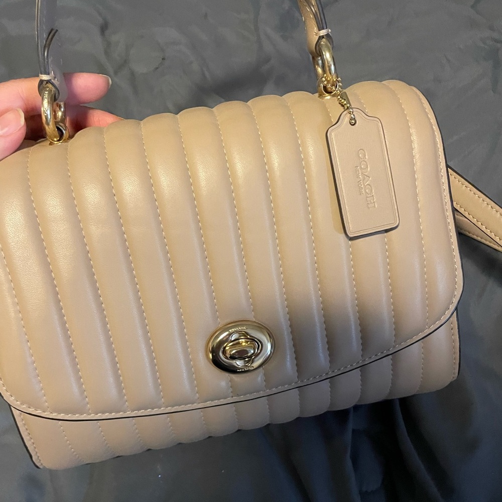 Coach beige quilted Purse